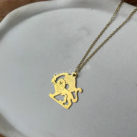 گوشواره و گردنبند طرح شیر و خورشید برگرفته از نماد تاریخی