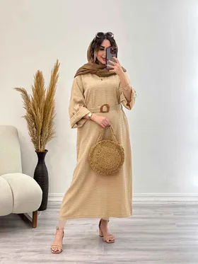 پیراهن بلند دو دکمه آستین پاگن
