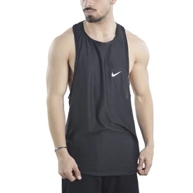 رکابی ورزشی پشت کش دار مردانه نایک مدل VHD-Dri Fit-4K0998 طوسی تیره