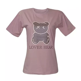 تیشرت زنانه نخ پنبه طرح خرس گوچی