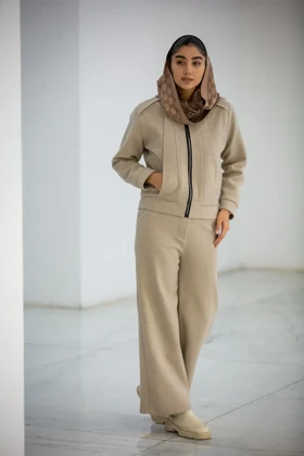 سویشرت زنانه کلاهدار استردار