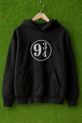 هودی مشکی طرح 9¾ هری پاتر