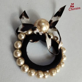 کش مو مرواریدی روبان پلنگی کد 30