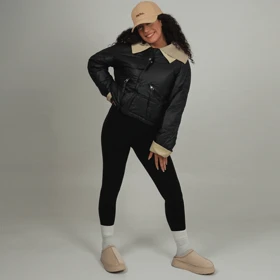 کاپشن یقه بافت