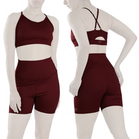 ست نیم‌تنه و کشاله بند ورزشی زنانه الو مدل 4B0153 زرشکی