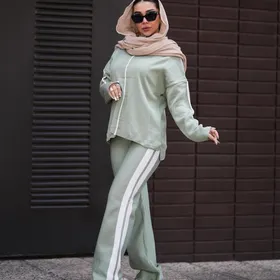 ست بلوز و شلوار بافت کد دو خط ترک