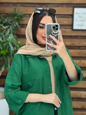 مانتو حصیری سرجیب مثلثی