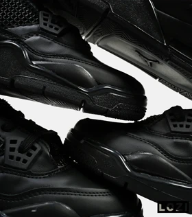 کتانی ساق‌دار مردانه و زنانه مشکی Nike air jordan 4