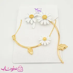 ست گوشواره و گردنبند دخترانه YSX مدل گل بابونه