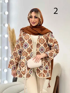 مانتو جلو باز نواردوزی طرح دار