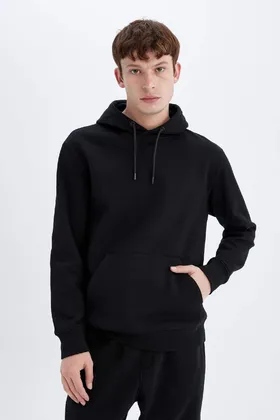 سویشرت ساده ساده کلاهدار معمولی با جیب مشکی و داخل آن X8283az24au X8283AZ24AU