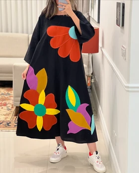 پیراهن تکه دوزی لینن