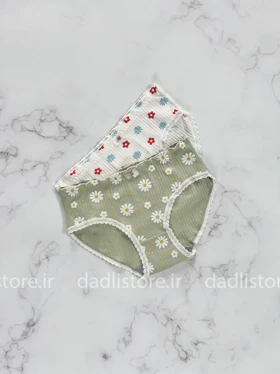 شورت اسلیپ نخ پنبه عروسکی طرح گل بابونه
