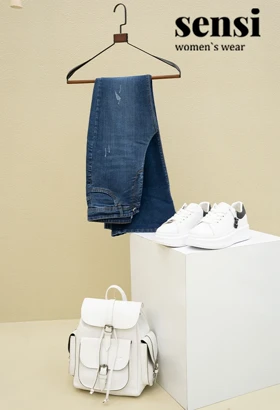 شلوار جین بوت کات ساده ابی تیره کد1000498