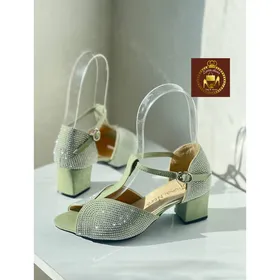 کفش صندل مجلسی نگینی دورمچی جلو باز زنانه پروانه