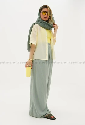 شومیز شیشه ای آستین چاک کد1005597