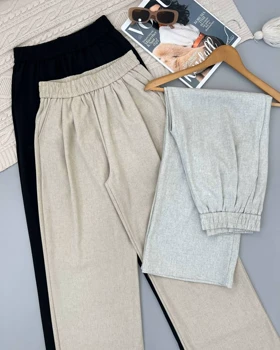 شلوار لینن پیلی دار کد 4440