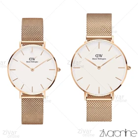 ست ساعت دنیل ولینگتون حصیری رزگلد صفحه سفید 103648