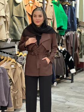 مانتو زنانه کجراه مدل شنل دار