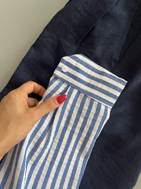 شومیز راه راه لینن زنانه خنک و تابستانی کد 093