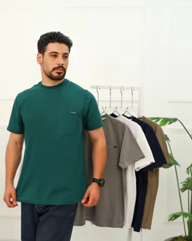 تیشرت پنبه یکرو جیب‌دار مردانه 0895