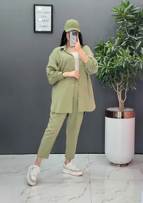 ست مانتو شلوار لینن کمربند Dior