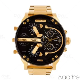 ساعت دیزل مردانه هفت موتوره طلایی صفحه مشکی 103709