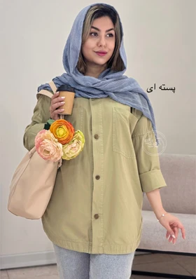 مانتو کتان مدادرنگی