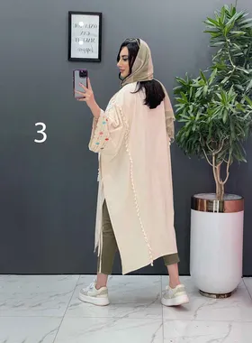 مانتو لینن نچرال بلند طرح دوزی