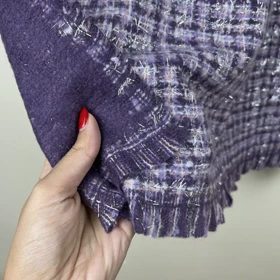 شال پاییزه موهر چهارخانه ریز لمه 20502