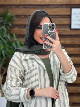 مانتو راه راه دو جیب