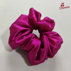 کش اسکرانچی ساتن سایز بزرگ صورتی کد 1