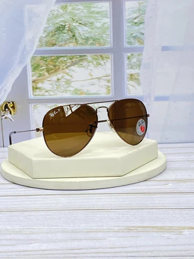 عینک آفتابی ری‌بن RB3025 Aviator پلاریزه فریم فلزی، عدسی کریستال، سایز 58