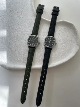 ساعت چرم شیشه تراش