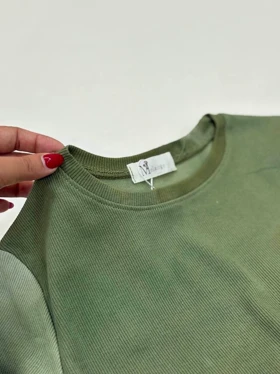 کراپ آبرنگی آستین بلند فینگردار