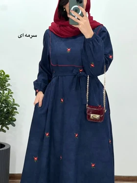 پیراهن مانتویی گلدوزی مهیاس