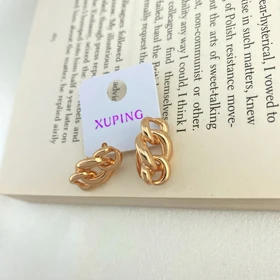 گوشواره زنانه طرح طلا ژوپینگ بافت زنجیری