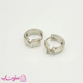 گوشواره حلقه‌ای دخترانه ژوپینگ طرح ستاره مکمل نقره ای