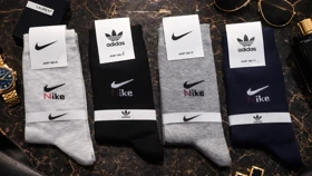 جوراب ساق بلند مردانه نخی 12 جفتی برند نایکی فری سایز