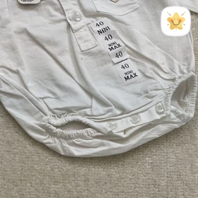 پیراهن زیر دکمه نوزادی پسرانه دوبرکش کتان درجه یک