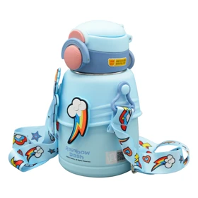 بطری و تراول ماگ پونی کوچولو بچگانه مدل Rainbow Dash ظرفیت 0.6 لیتر
