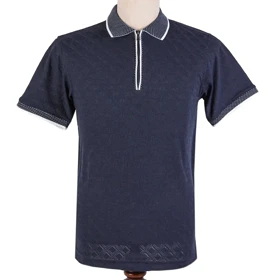 پولوشرت نیم زیپ طرح لوزی مردانه