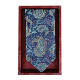 دستمال گردن مردانه طرح بته‌جقه آبی