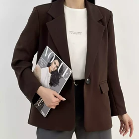 کت یقه انگلیسی رنگ قهوه ای