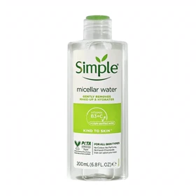 میسلار واتر سیمپل مدل انواع پوست حجم 200 میل اورجینال Simple micellar cleansing water - 200ml