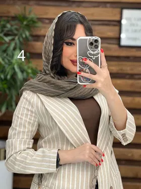 مانتو کتی راه راه چهاردکمه چوبی