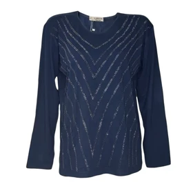 بلوز زنانه ویسکوز نگین‌دار قواره دار