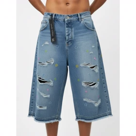 شلوارک جین زاپ‌دار لویویتون