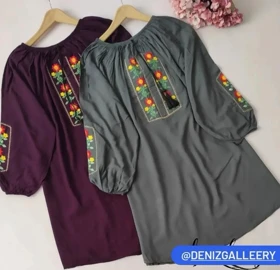 شومیز مانتویی گلدوزی