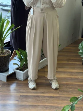 شلوار بالونی قواره بزرگ مورگان_1091 (کرمی)